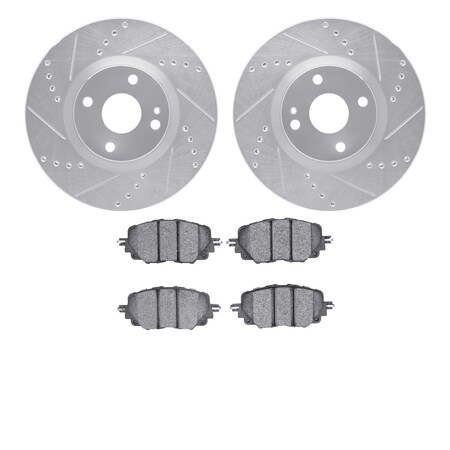 Dynamic Friction Co 7502-80071, Rotors-Drilled and Slotted-Silver with 5000 Advanced Brake Pads, Zinc Coated 7502-80071